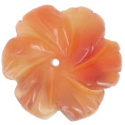 Pendente a forma di fiore in pietra semipreziosa da 20 mm - Agata rossa x1|raw }}