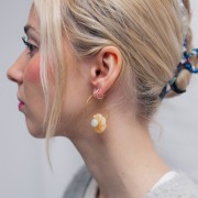 Pendente a forma di fiore in pietra semipreziosa da 20 mm - Agata rossa x1