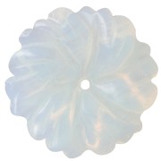 Pendente a forma di fiore in pietra semipreziosa da 20 mm - imitazione di gemma - Opalite x1|raw }}