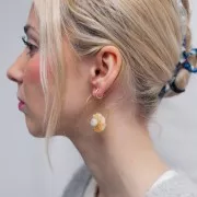 Pendente a forma di fiore in pietra semipreziosa da 20 mm - imitazione di gemma - Opalite x1