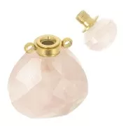 Pendente per bottiglia di profumo in pietra semipreziosa 25x17 mm - Quarzo rosa x1