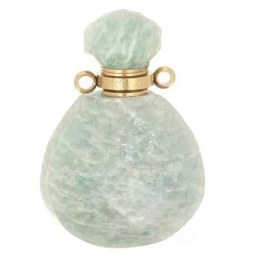 Pendente per bottiglia di profumo in pietra semipreziosa 25x17 mm - Amazzonite x1