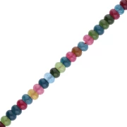 Perla pietra semipreziosa Heishi rondelles 8,5x5 mm Giada colorata Multicolore chiaro x38cm