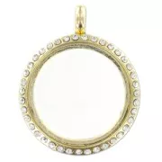 Pendente strass magnetico personalizzabile 37x30 mm dorato x1