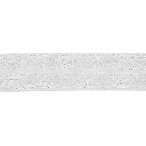 Nastro elastico piatto da 16 mm - Glitter argento x1m