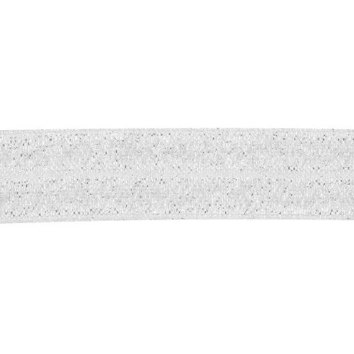 Nastro elastico piatto da 16 mm - Glitter argento x1m