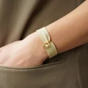 Nastro elastico piatto da 16 mm - Glitter azzurro x1m