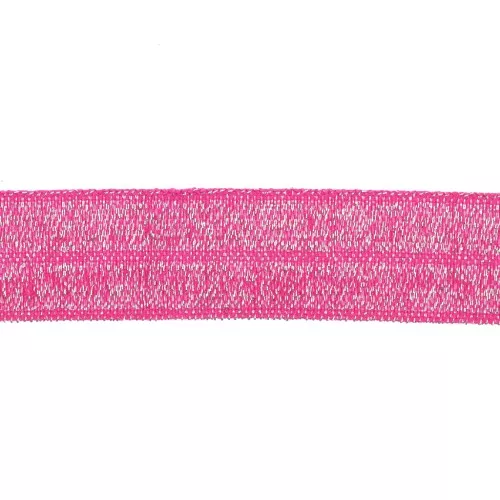 Nastro elastico piatto da 16 mm - Fucsia glitter x1m