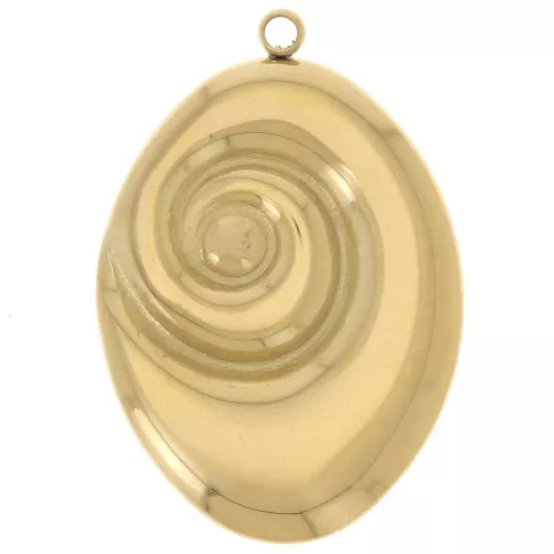 Pendente ovale a spirale 27x19 mm - Acciaio inossidabile 304L Dorato x1