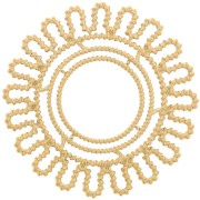 Pendente a forma di fiore di margherita 30 mm effetto ritorto - Acciaio inossidabile 316L dorato x1