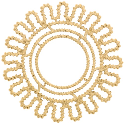 Pendente a forma di fiore di margherita 30 mm effetto ritorto - Acciaio inossidabile 316L dorato x1