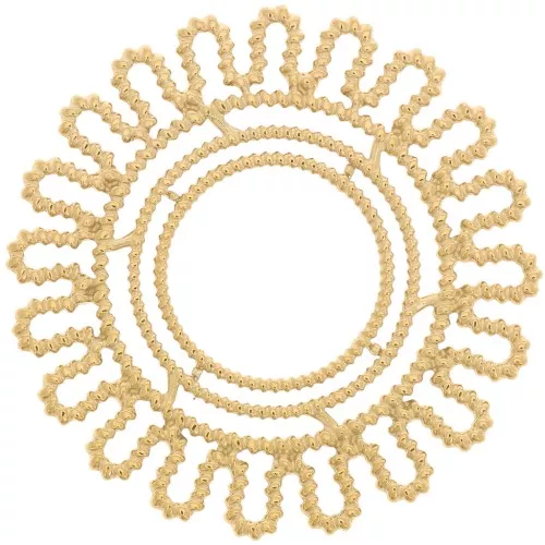 Pendente a forma di fiore di margherita 30 mm effetto ritorto - Acciaio inossidabile 316L dorato x1