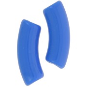 Perline tubolari curve in acrilico opaco 35x11 mm - Azzurro x6