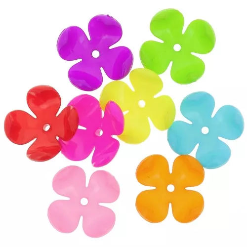 Perline floreali acriliche assortite da 26 mm - Multicolore x20