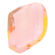 Perla di vetro quadrata 15x15 mm - Cuore - Rosa chiaro - Giallo x1