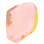 Perla di vetro quadrata 15x15 mm - Cuore - Rosa chiaro - Giallo x1