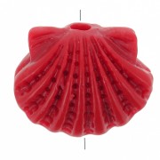 Perlina di plastica a conchiglia 9x11,5 mm - Rosso scuro x1