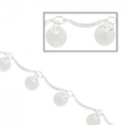 Catena sequins tondi e separatori arcuati mm.  3 argentato x m. 1|raw }}
