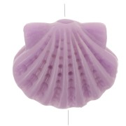 Perla a forma di conchiglia in plastica 9,5x11,5 mm - Lilla x1