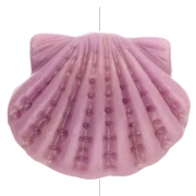 Perla a forma di conchiglia in plastica 9,5x11,5 mm - Lilla x1