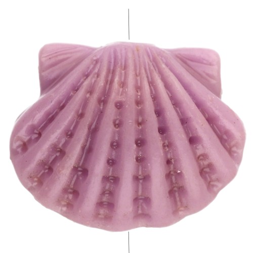 Perla a forma di conchiglia in plastica 9,5x11,5 mm - Lilla x1