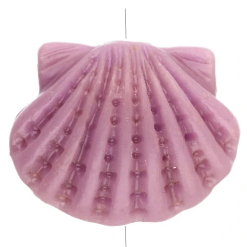 Perla a forma di conchiglia in plastica 9,5x11,5 mm - Lilla x1