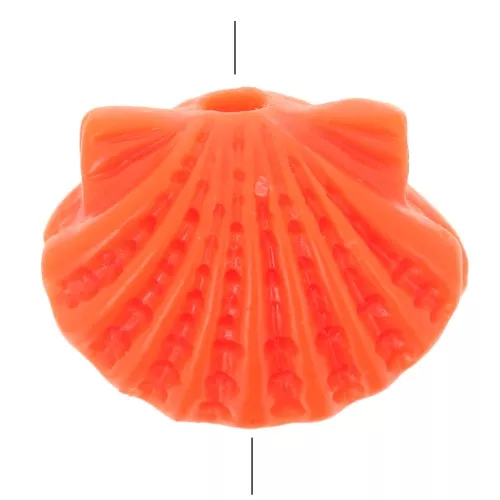 Perla di plastica conchiglia 9x11,5 mm - Corallo x1