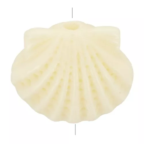 Perla di plastica conchiglia 9x11,5 mm - Avorio x1