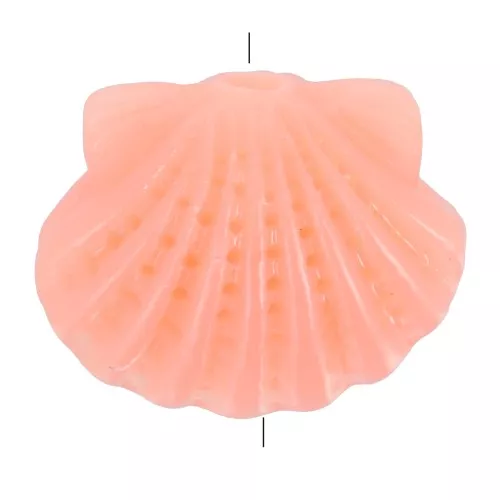 Perla di plastica conchiglia 9x11,5 mm - Salmone x1