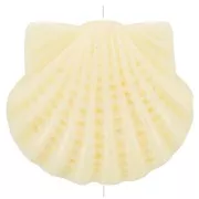 Perla di plastica conchiglia 14x15,5 mm - Avorio x1