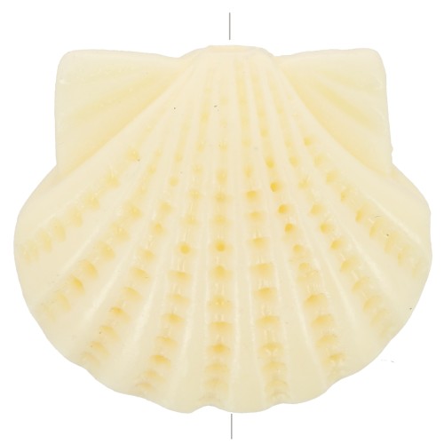 Perla di plastica conchiglia 14x15,5 mm - Avorio x1