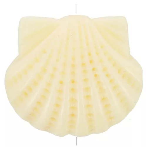Perla di plastica conchiglia 14x15,5 mm - Avorio x1