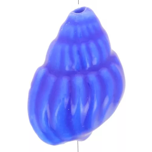 Perla di conchiglia in ceramica 21x13 mm - Blu reale x1