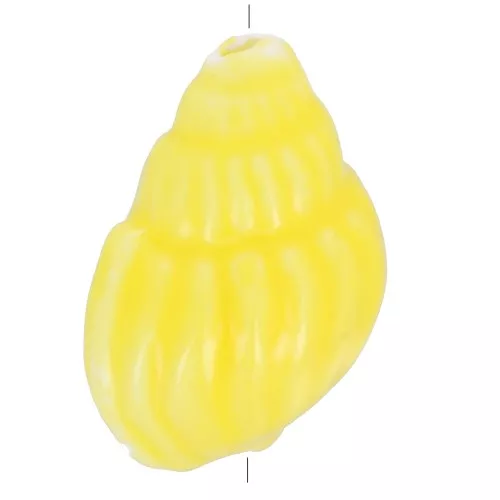 Perla di conchiglia in ceramica 21x13 mm - Giallo x1