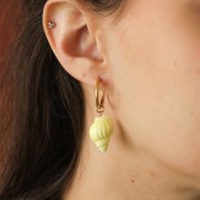 Perla di conchiglia in ceramica 21x13 mm - Rosso x1