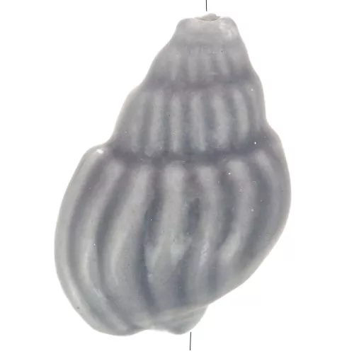 Perla di conchiglia in ceramica 21x13 mm - Grigio scuro x1