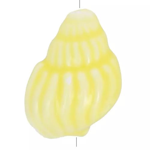 Perla di conchiglia in ceramica 21x13 mm - Giallo chiaro x1