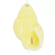 Perla di conchiglia in ceramica 21x13 mm - Giallo chiaro x1