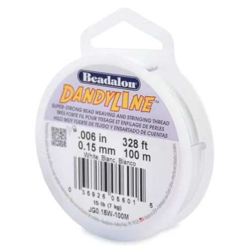 Filo nylon trecciato Dandyline mm. 0.15 Bianco x m100