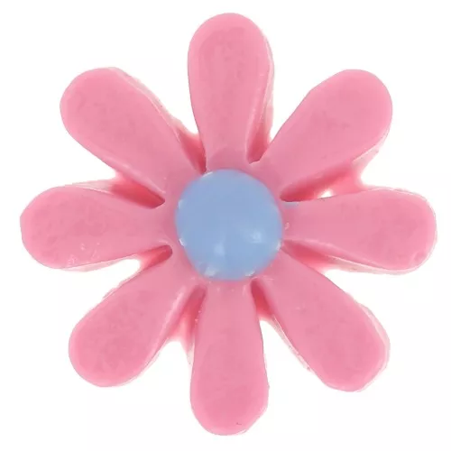 Cabochon fiore resina 16 mm - Rosa - Blu x1