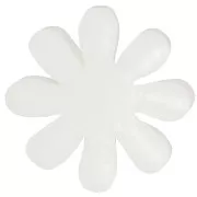 Cabochon fiore resina 16 mm - Bianco - Giallo x1