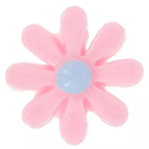 Cabochon fiore resina 16 mm - Rosa chiaro - Azzurro x1