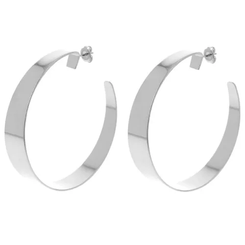 Orecchini a cerchio aperto 57 mm - placcatura in argento fino x2
