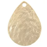 Ciondolo a goccia martellato 17,5x13 mm - Dorato con oro fino x1