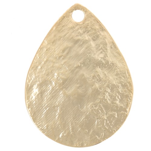 Ciondolo a goccia martellato 17,5x13 mm - Dorato con oro fino x1