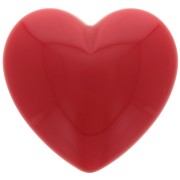 Cuore cabochon 25,5x27 mm in resina opaca - Rosso scuro x1