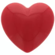 Cuore cabochon 25,5x27 mm in resina opaca - Rosso scuro x1