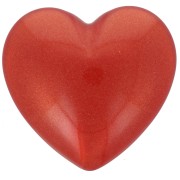 Cuore cabochon 25,5x27 mm in resina opaca - Rosso perlato x1