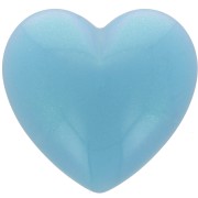 Cuore cabochon 25,5x27 mm in resina opaca - Perla azzurra x1