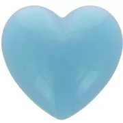Cuore cabochon 25,5x27 mm in resina opaca - Perla azzurra x1